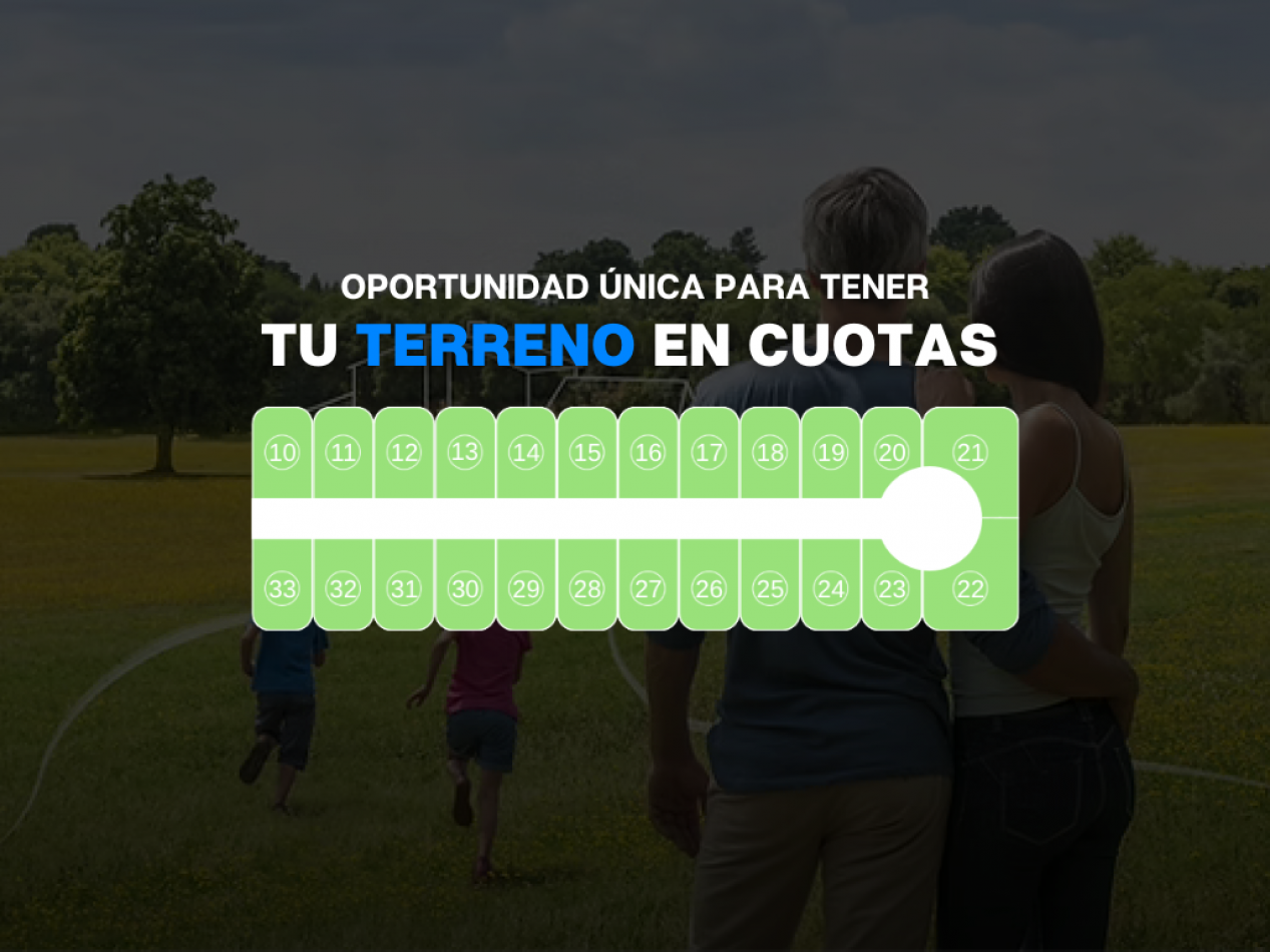 ¡Tu lote en 30 cuotas de 500 usd!